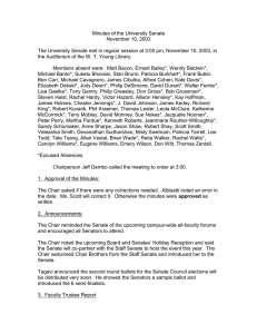 Minutes of the University Senate November 10, 2003
