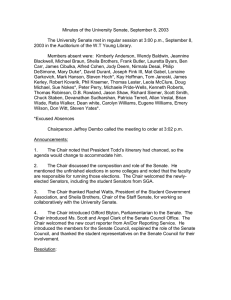 Minutes of the University Senate, September 8, 2003