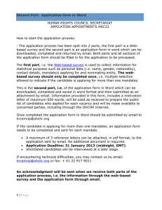 HUMAN RIGHTS COUNCIL SECRETARIAT APPICATION APPOINTMENTS HRC22