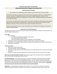 Administrative/Non-Degree Granting Unit University of Kentucky Periodic Review Self-Study Report Checklist