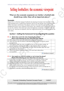 What are the economic arguments on whether a football club