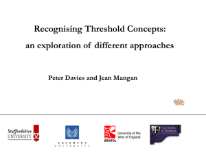 Recognising Threshold Concepts: an exploration of  different approaches etc