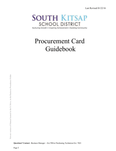Procurement Card Guidebook Last Revised 01/22/16