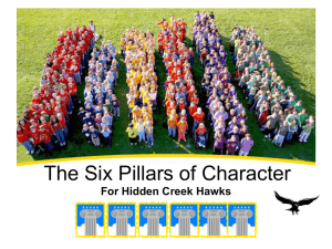 The Six Pillars of Character For Hidden Creek Hawks