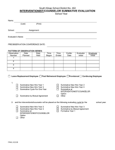 INTERVENTIONIST/COUNSELOR SUMMATIVE EVALUATION South Kitsap School District No. 402 School Year