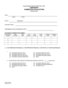 LIBRARIAN SUMMATIVE EVALUATION South Kitsap School District No. 402 School Year