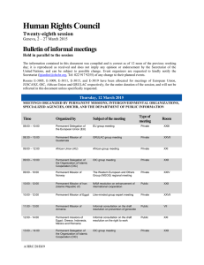 Human Rights Council Bulletin of informal meetings Twenty-eighth session