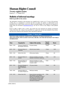 Human Rights Council Bulletin of informal meetings Twenty-eighth session