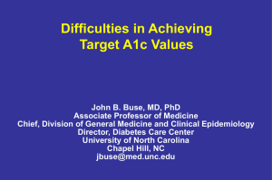 Difficulties in Achieving Target A1c Values