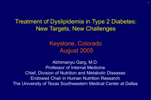 Treatment of Dyslipidemia in Type 2 Diabetes: New Targets, New Challenges