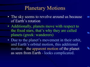 Planetary Motions