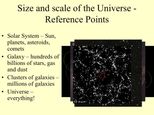 Size and scale of the Universe - Reference Points