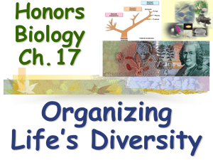 Organizing Life’s Diversity Honors Biology
