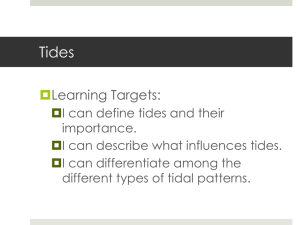 Tides  Learning Targets: