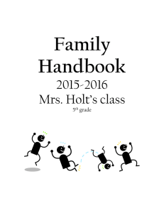 Family Handbook Mrs. Holt’s class