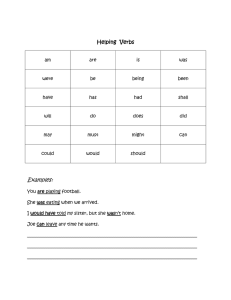 Examples: Helping  Verbs