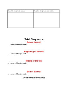 Trial Sequence Before the trial Beginning of the trial Middle of the trial