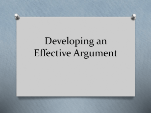 Developing an Effective Argument