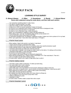 WOLF PACK LEARNING STYLE SURVEY