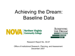 Achieving the Dream: Baseline Data Research Report No. 30-07