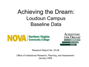 Achieving the Dream: Loudoun Campus Baseline Data Research Report No. 03-08