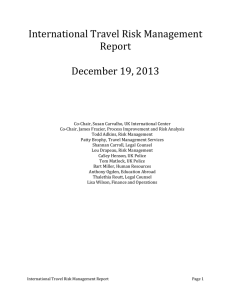 International Travel Risk Management Report  December 19, 2013
