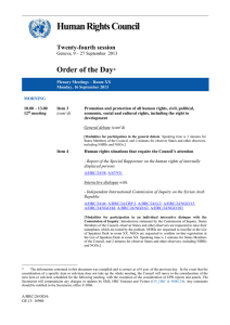 Human Rights Council  Order of the Day Twenty-fourth session