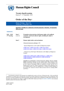 Human Rights Council  Order of the Day Twenty-fourth session