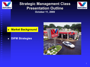 Strategic Management Class Presentation Outline Market Background DIFM Strategies