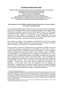 International Disability Alliance (IDA)  International Federation of Hard of Hearing People,