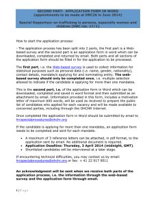 SECOND PART:  APPLICATION FORM IN WORD