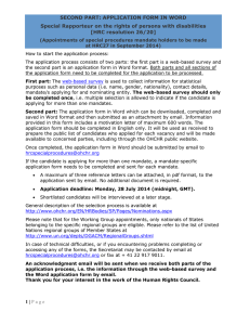 SECOND PART: APPLICATION FORM IN WORD [HRC resolution 26/20]