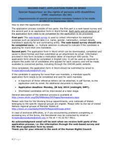 SECOND PART: APPLICATION FORM IN WORD [HRC resolution 26/20]