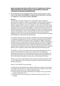 Request for Information from the Office of the UN Commissioner... Rights (OHCHR) on the Rights of Persons with Disabilities to...