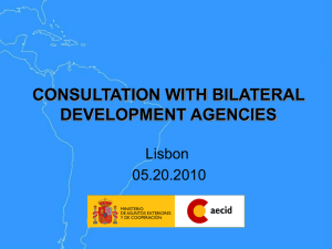 CONSULTATION WITH BILATERAL DEVELOPMENT AGENCIES Lisbon 05.20.2010
