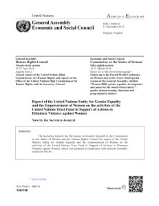 A E General Assembly Economic and Social Council