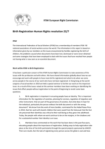Birth Registration Human Rights resolution 22/7  IFSW European Right Commission