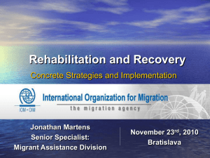 Rehabilitation and Recovery Concrete Strategies and Implementation Jonathan Martens November 23