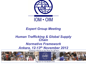 Expert Group Meeting Human Trafficking &amp; Global Supply Chain Normative Framework