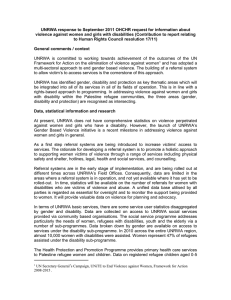 UNRWA response to September 2011 OHCHR request for information about