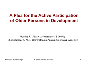 A Plea for the Active Participation of Older Persons in Development