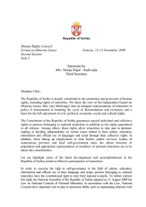 Republic of Serbia  Statement by Mrs. Marija Stajić - Radivojša