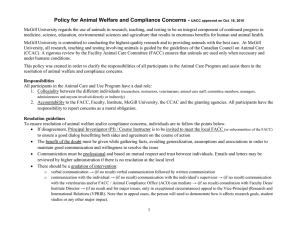 Policy for Animal Welfare and Compliance Concerns -