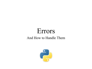 Errors And How to Handle Them