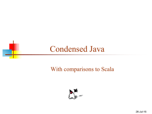 Condensed Java With comparisons to Scala 26-Jul-16