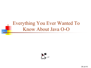 Everything You Ever Wanted To Know About Java O-O 26-Jul-16
