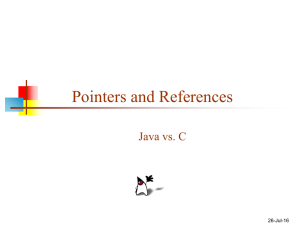 Pointers and References Java vs. C 26-Jul-16