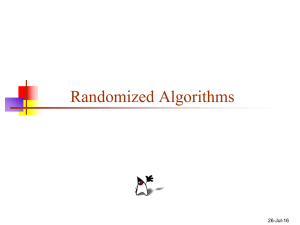 Randomized Algorithms 26-Jul-16