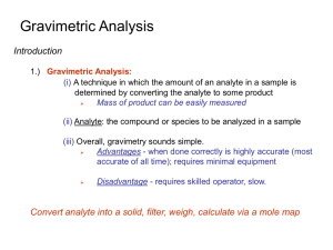 Gravimetric Analysis Introduction