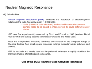 Nuclear Magnetic Resonance : A.) Introduction
